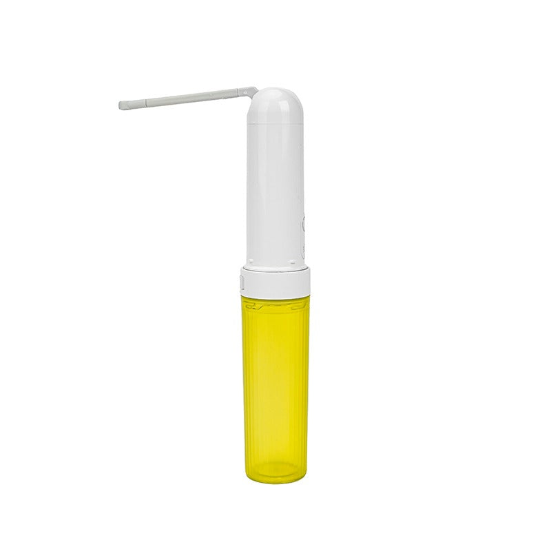 GoWash electric travel bidet – yellow tank colourway, nozzle extended